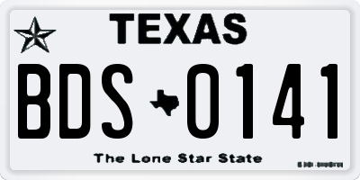TX license plate BDS0141