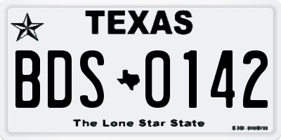 TX license plate BDS0142