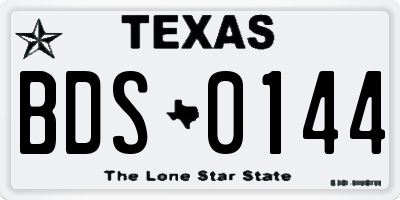 TX license plate BDS0144