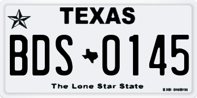 TX license plate BDS0145