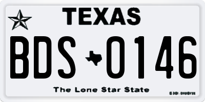 TX license plate BDS0146