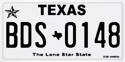 TX license plate BDS0148