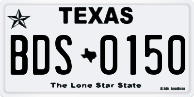 TX license plate BDS0150