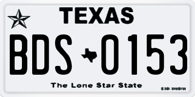 TX license plate BDS0153