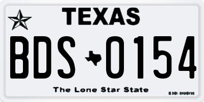 TX license plate BDS0154