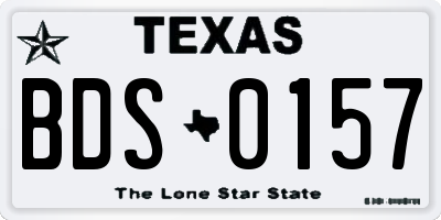 TX license plate BDS0157