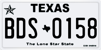 TX license plate BDS0158