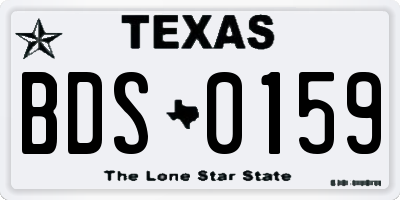 TX license plate BDS0159