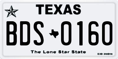TX license plate BDS0160