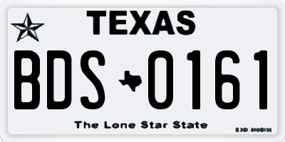 TX license plate BDS0161