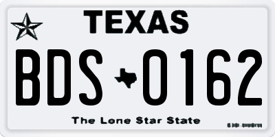 TX license plate BDS0162