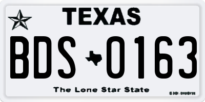 TX license plate BDS0163