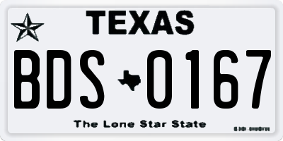 TX license plate BDS0167
