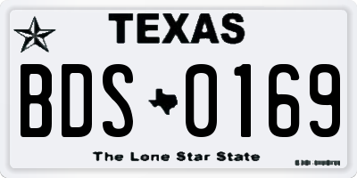 TX license plate BDS0169