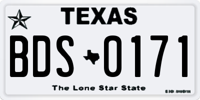 TX license plate BDS0171