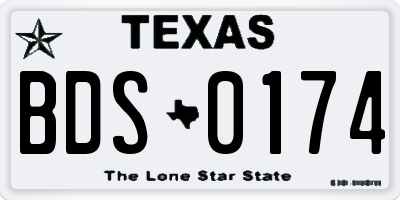 TX license plate BDS0174