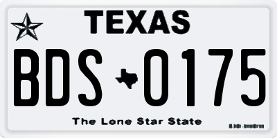 TX license plate BDS0175