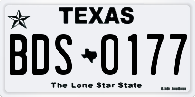 TX license plate BDS0177