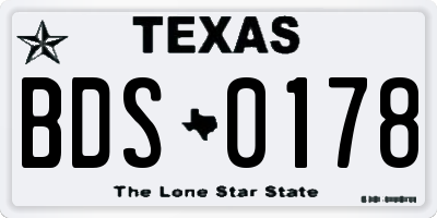 TX license plate BDS0178