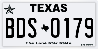 TX license plate BDS0179