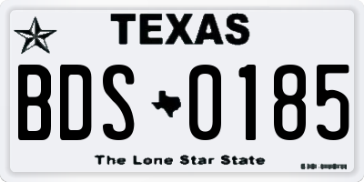 TX license plate BDS0185