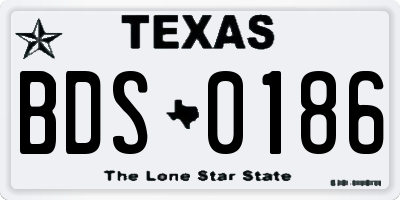 TX license plate BDS0186
