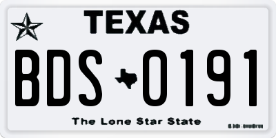 TX license plate BDS0191