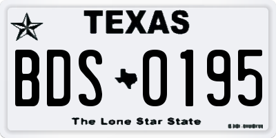 TX license plate BDS0195