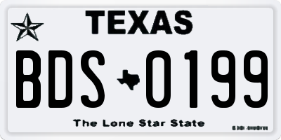 TX license plate BDS0199