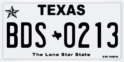 TX license plate BDS0213
