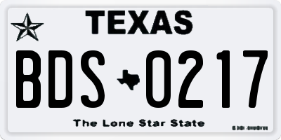 TX license plate BDS0217