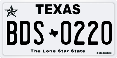 TX license plate BDS0220
