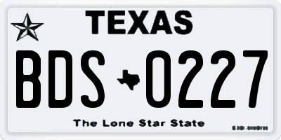TX license plate BDS0227