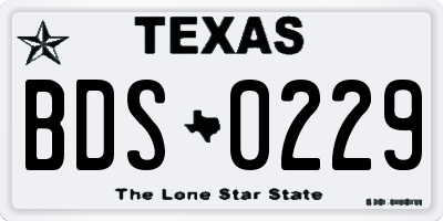 TX license plate BDS0229