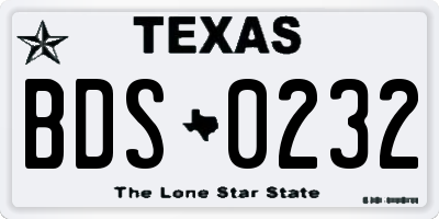 TX license plate BDS0232