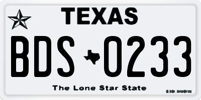 TX license plate BDS0233