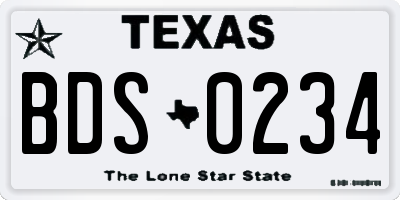 TX license plate BDS0234