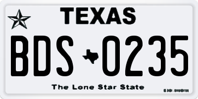 TX license plate BDS0235