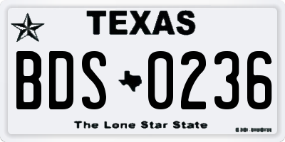 TX license plate BDS0236