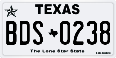 TX license plate BDS0238