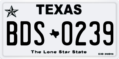 TX license plate BDS0239