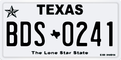TX license plate BDS0241