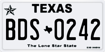 TX license plate BDS0242