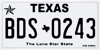 TX license plate BDS0243