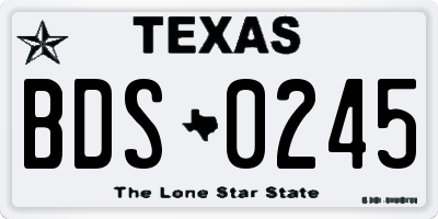 TX license plate BDS0245