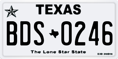 TX license plate BDS0246