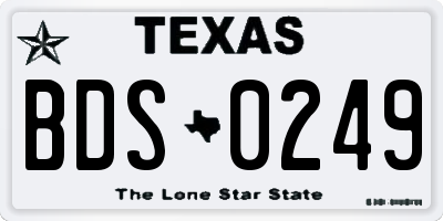 TX license plate BDS0249