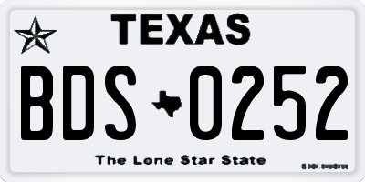 TX license plate BDS0252