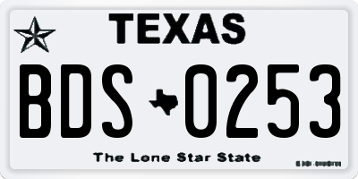 TX license plate BDS0253