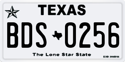 TX license plate BDS0256